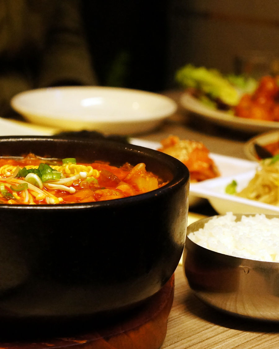 A spread of Sarangbang's Korean dishes.